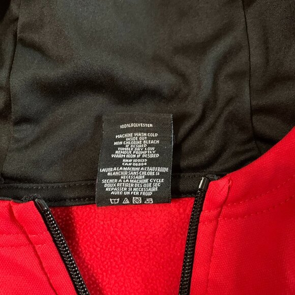 NBA Men's size Medium Red Black Chicago Bulls Full Zip Hooded Jacket - Picture 7 of 7